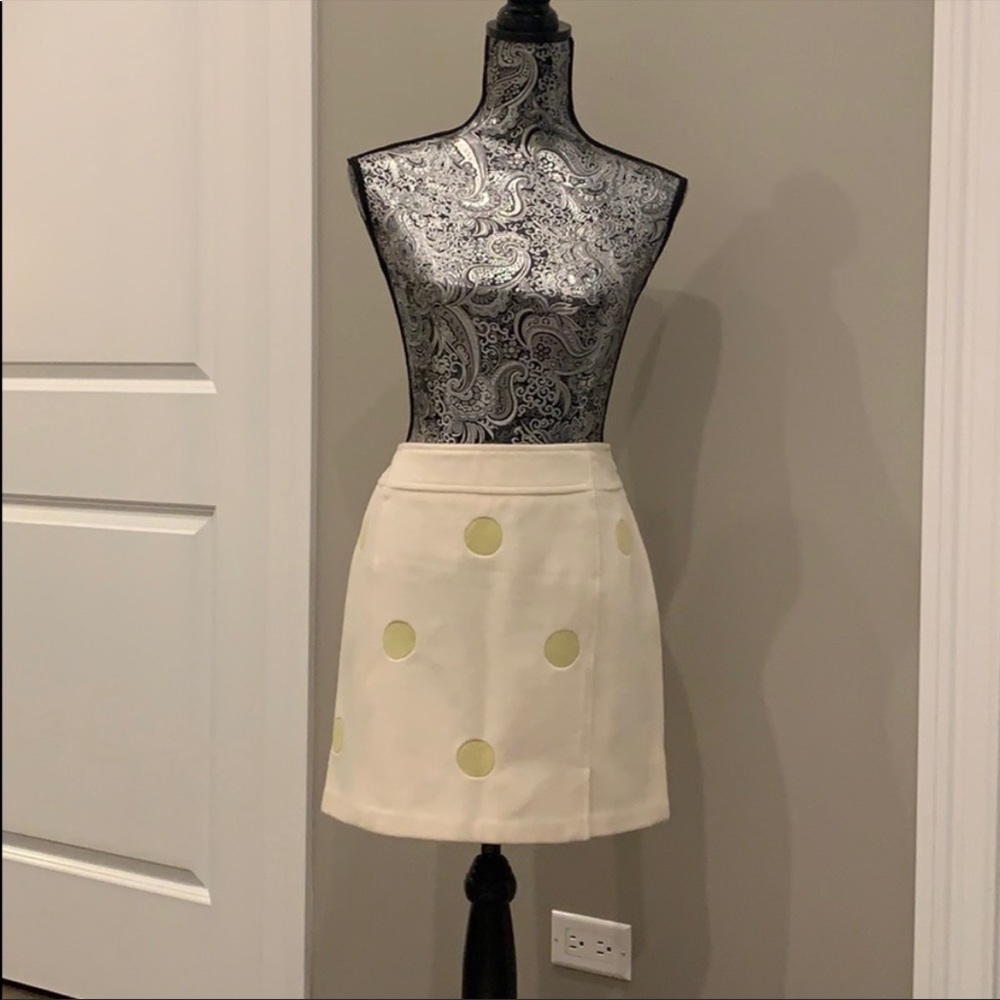 Gene Mayer White Wool Mini Skirt